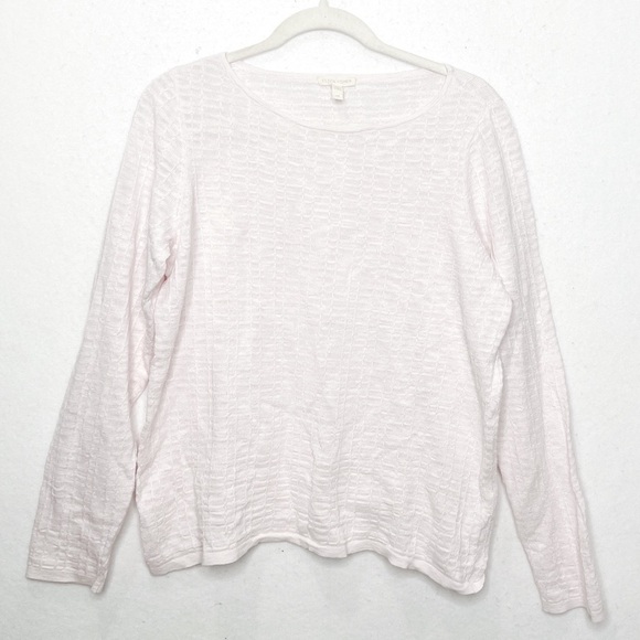 Eileen Fisher Women's Light Pink Organic Linen Cotton Blend Sweater Size Large - Picture 1 of 5